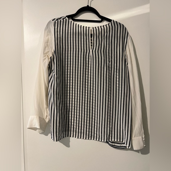 Club Monaco silky striped blouse - Picture 3 of 4